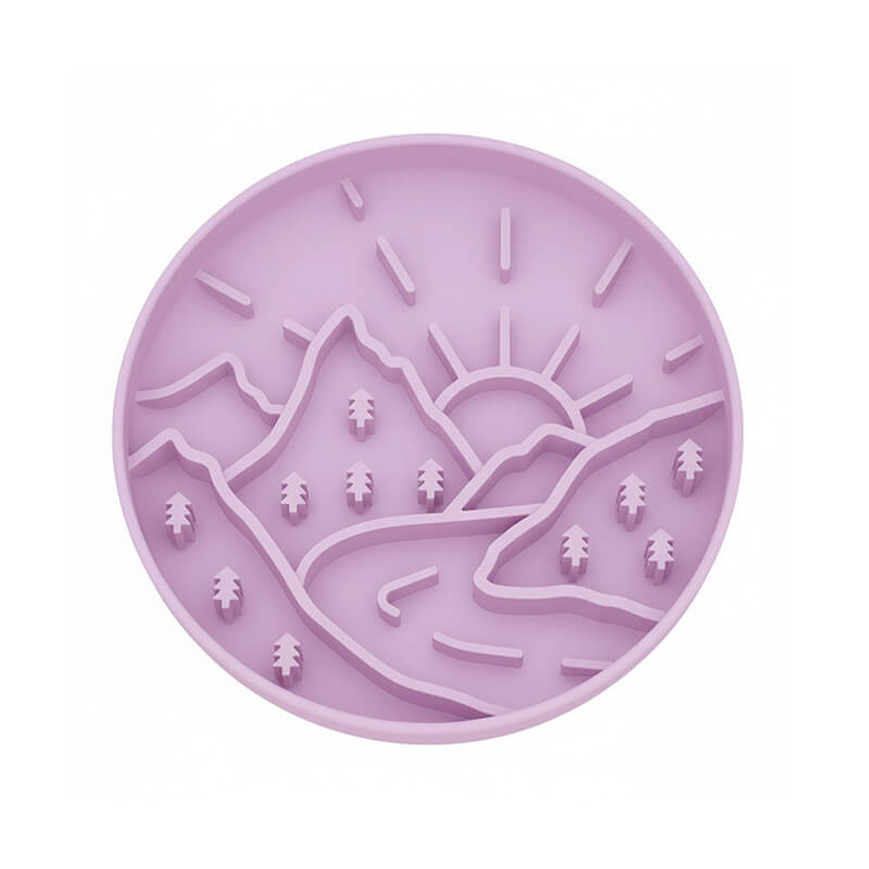 ⛰️Mountaineer Themed Slow Feeder Bowl-Orange&Cream&Purple