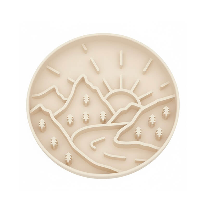 ⛰️Mountaineer Themed Slow Feeder Bowl-Orange&Cream&Purple