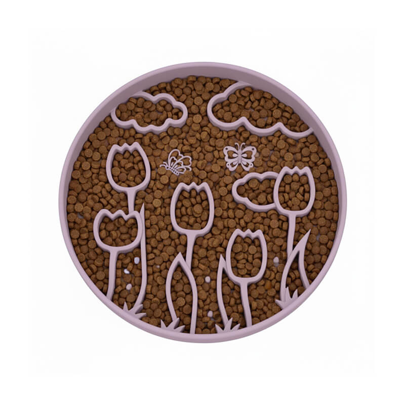 🌷Tulip Themed Slow Feeder Bowl