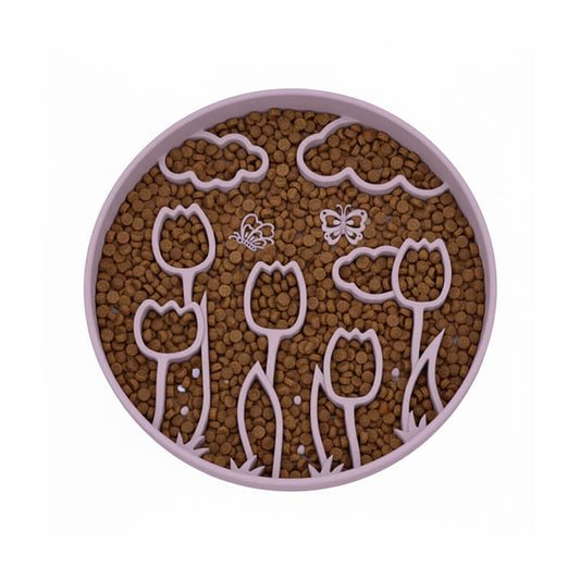 🌷Tulip Themed Slow Feeder Bowl