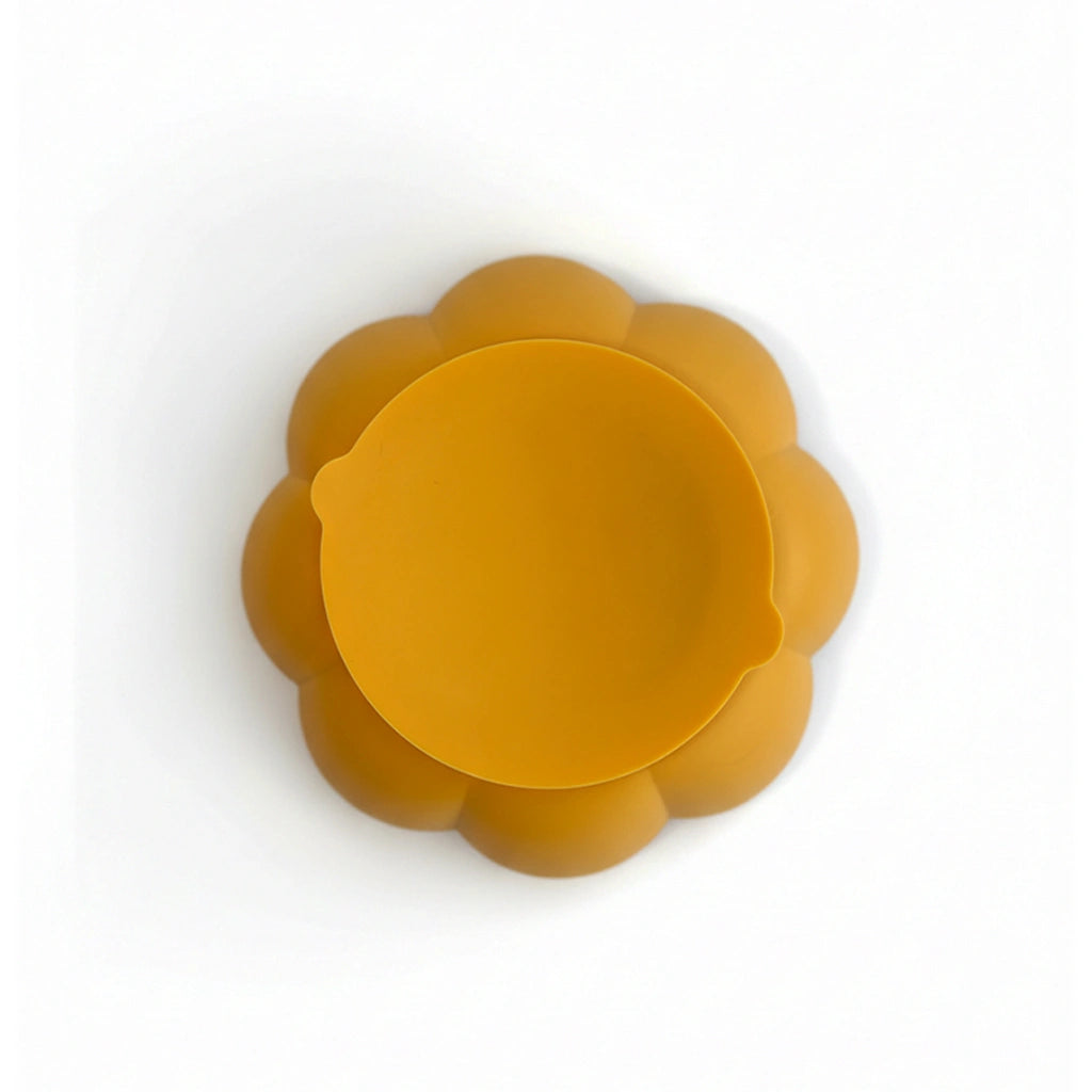 Yellow Honeycomb Silicone Slow Feeder Bowl (Flower Shape)