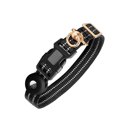 Reflective AirTag Dog Collar - Anti-Loss, Tangle-Free, Durable Nylon for Safe Day & Night Walks | HRR Dog AirTag Holde