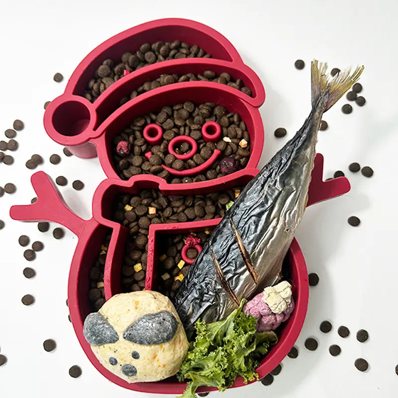 ⛄ Christmas Snowman Slow Feeder Bowl