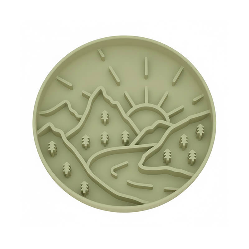 ⛰️Mountaineer Themed Slow Feeder Bowl-Green&Blue