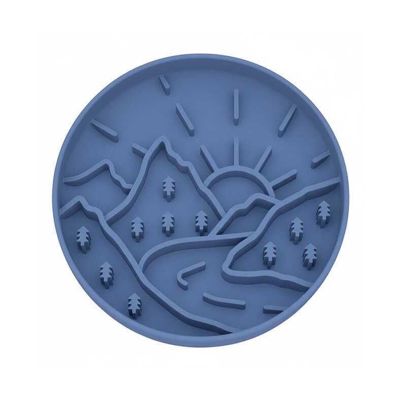 ⛰️Mountaineer Themed Slow Feeder Bowl-Green&Blue