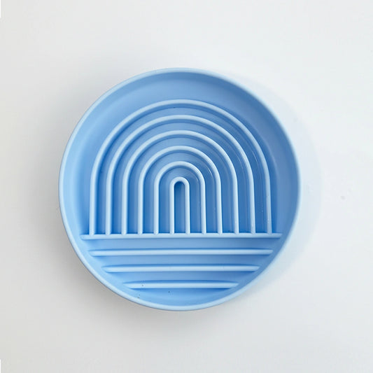 Blue Rainbow Silicone Slow Feeder Bowl & Lick Mat