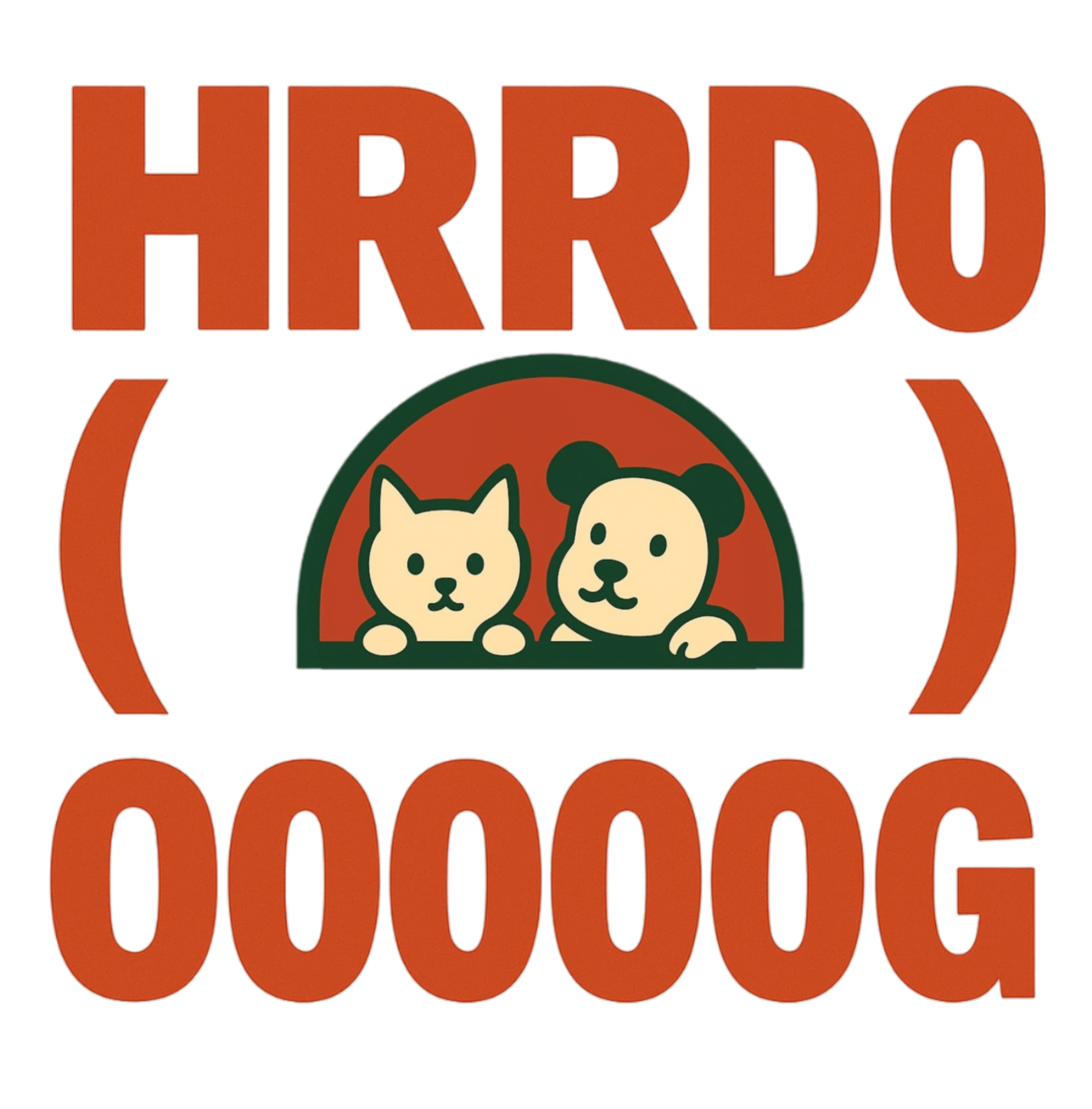Logo of HRRDOG, featuring a cute cat and dog illustration inside a red circular background, with bold "HRRDOG " text in orange