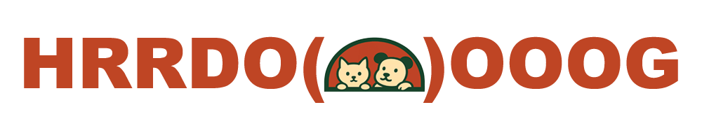 Logo of HRRDOOOOOOD
, featuring a cute cat and dog illustration inside a red circular background, with bold "HRRDOG" text in orange